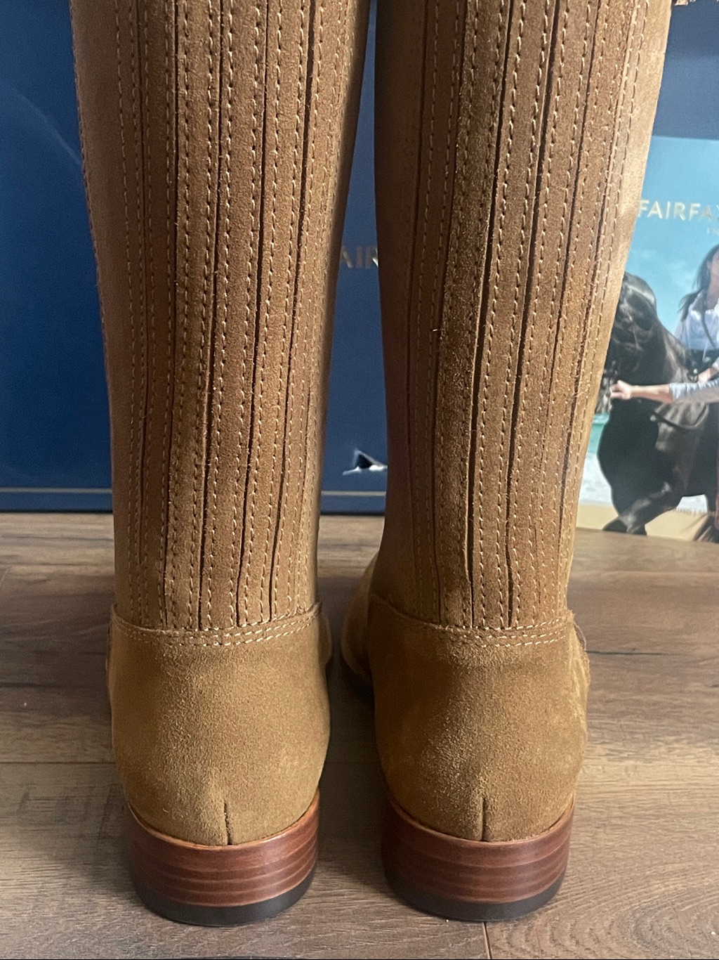 New Fairfax And Favor Tan Suede Regina Tall Riding Boots Size 37 — image 7 of 8